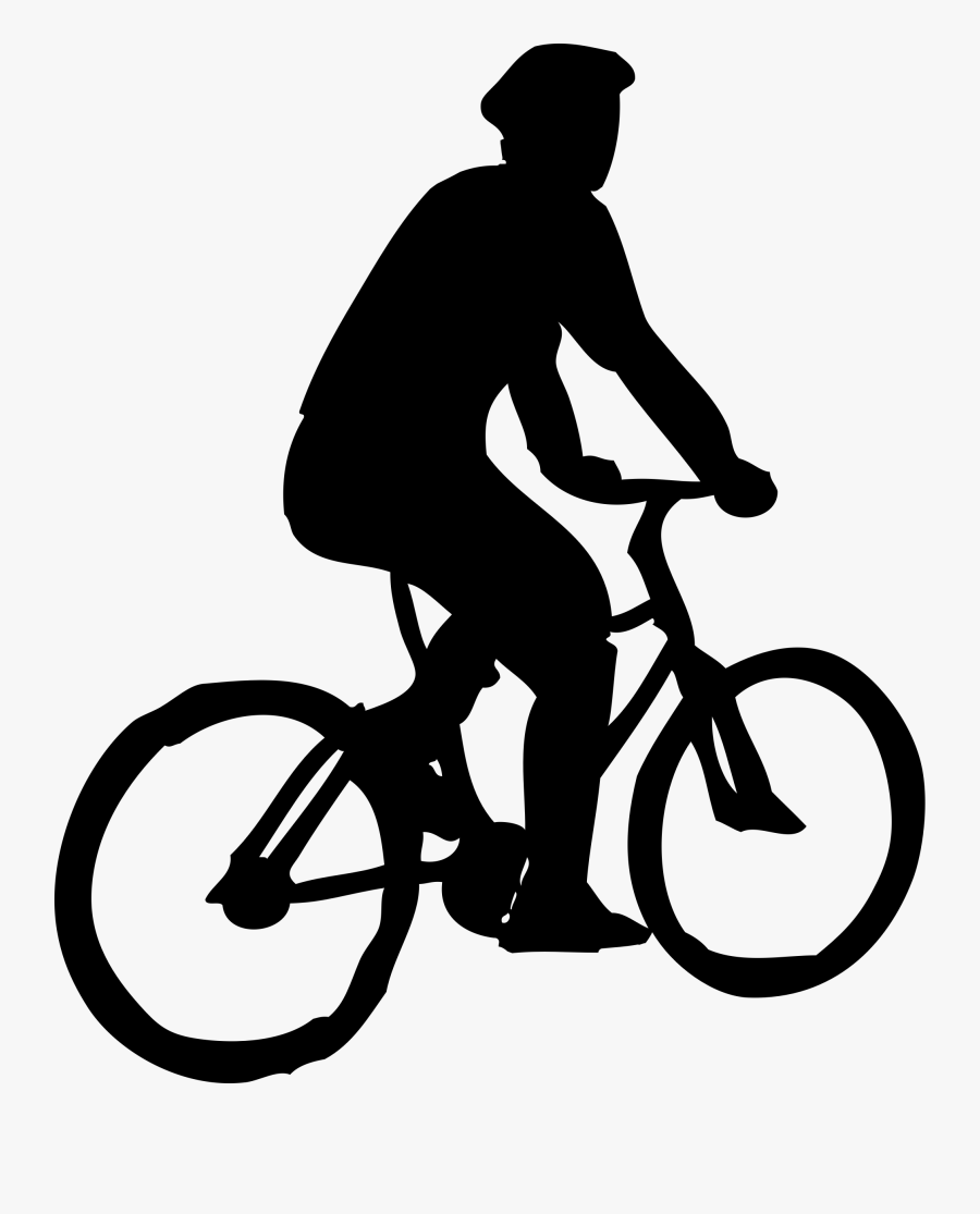 Cycling Clipart Bicycle Rider - Bicycle Silhouette Perspective, Transparent Clipart