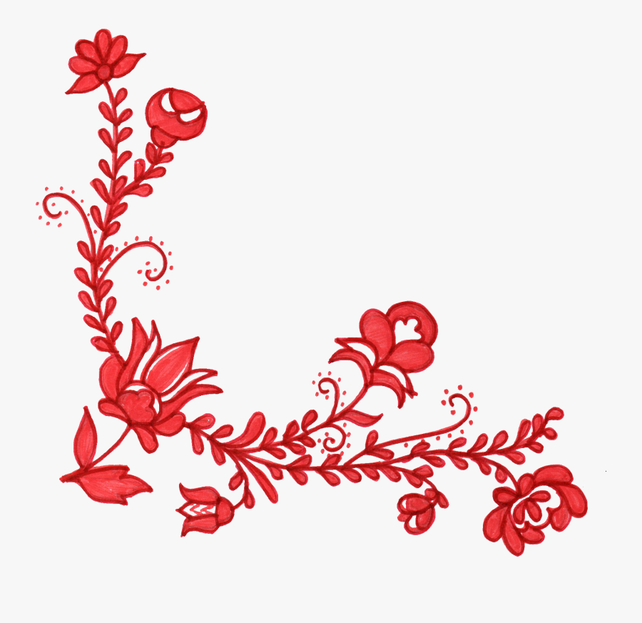 Transparent Ornament Clipart - Red Floral Design Png , Free Transparent ...