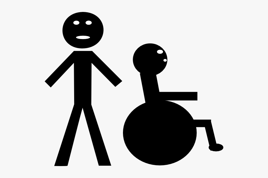 Man And Disabled Man Clip Art - Stick Figure Clip Art, Transparent Clipart