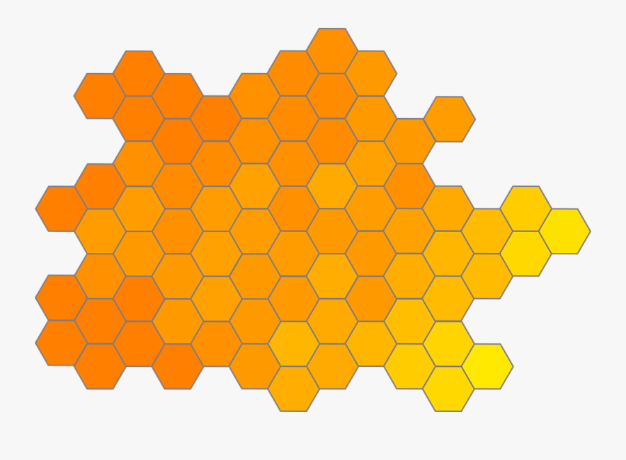 Honeycomb, Gradient, Hexagon, Orange, Yellow - Honey Bees Business Card, Transparent Clipart