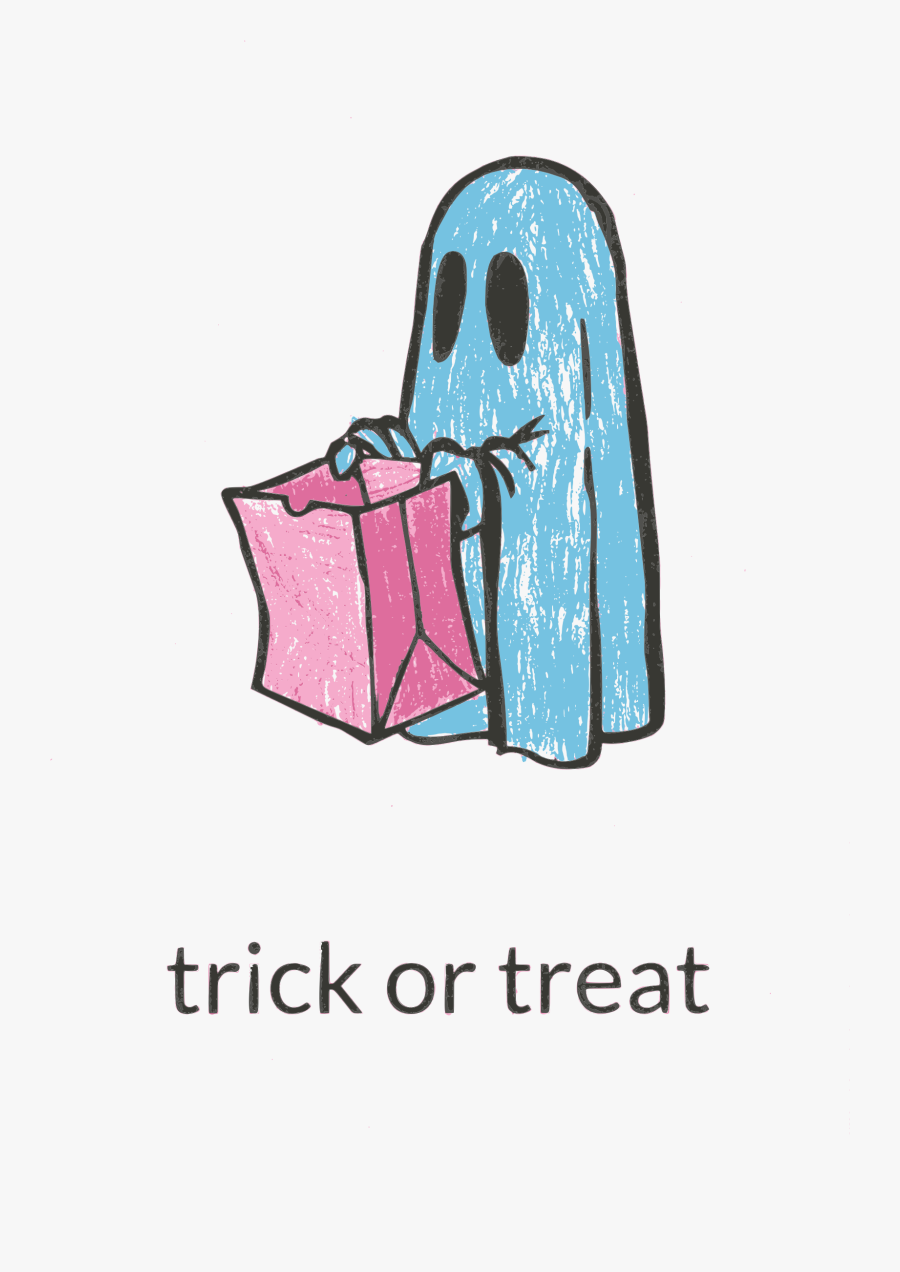 This Free Icons Png Design Of Trick Or Treat Recolored - Trick Or Treating Ghost Png, Transparent Clipart