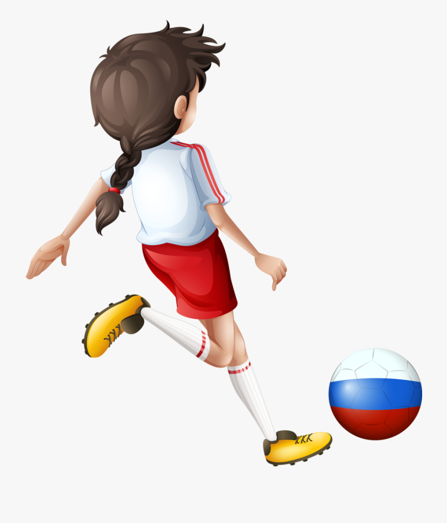 Girl Playing With Israel Soccer Ball Flag Game, Soccer - Futbolista Vector, Transparent Clipart