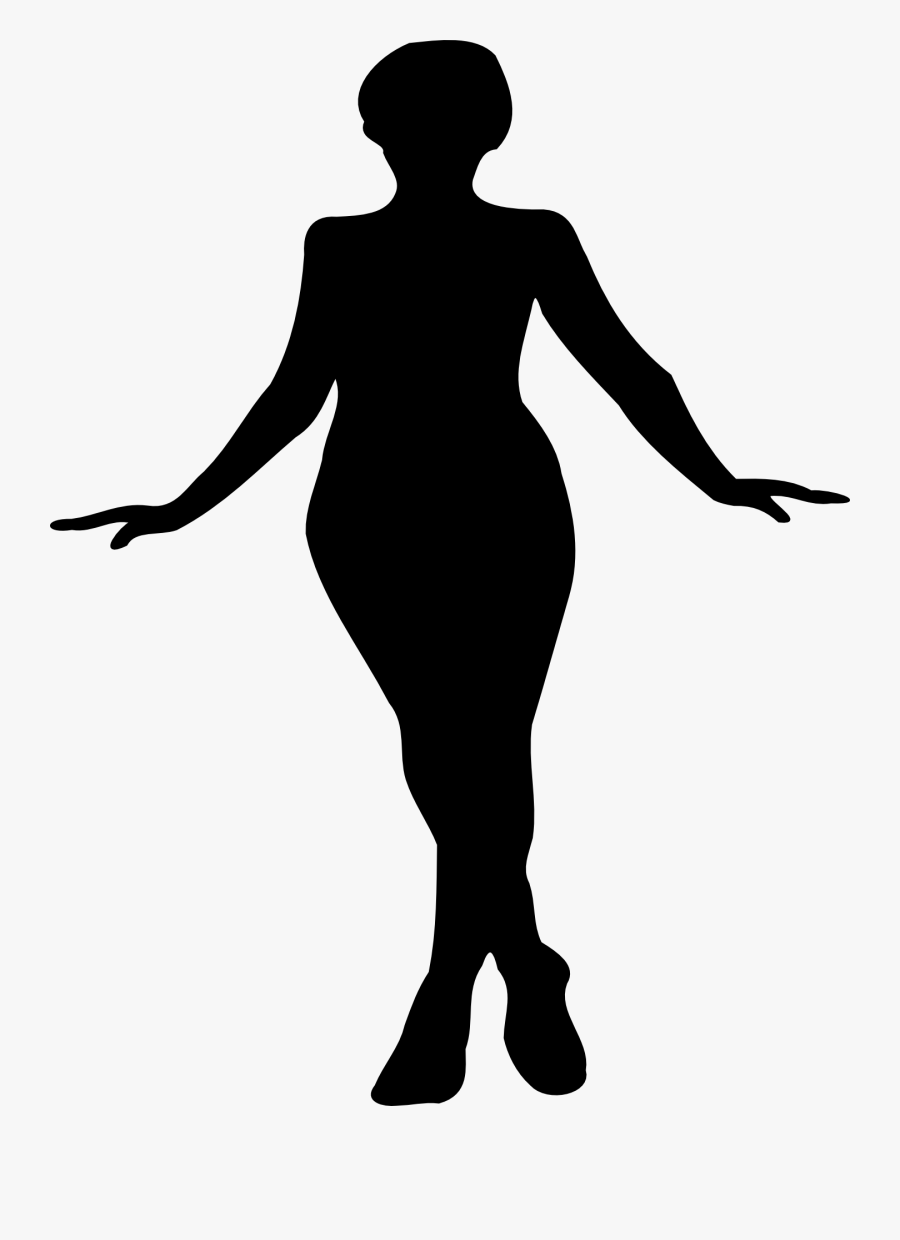 Silhouette Woman Female Clip Art - Silhouette Plus Size Women, Transparent Clipart