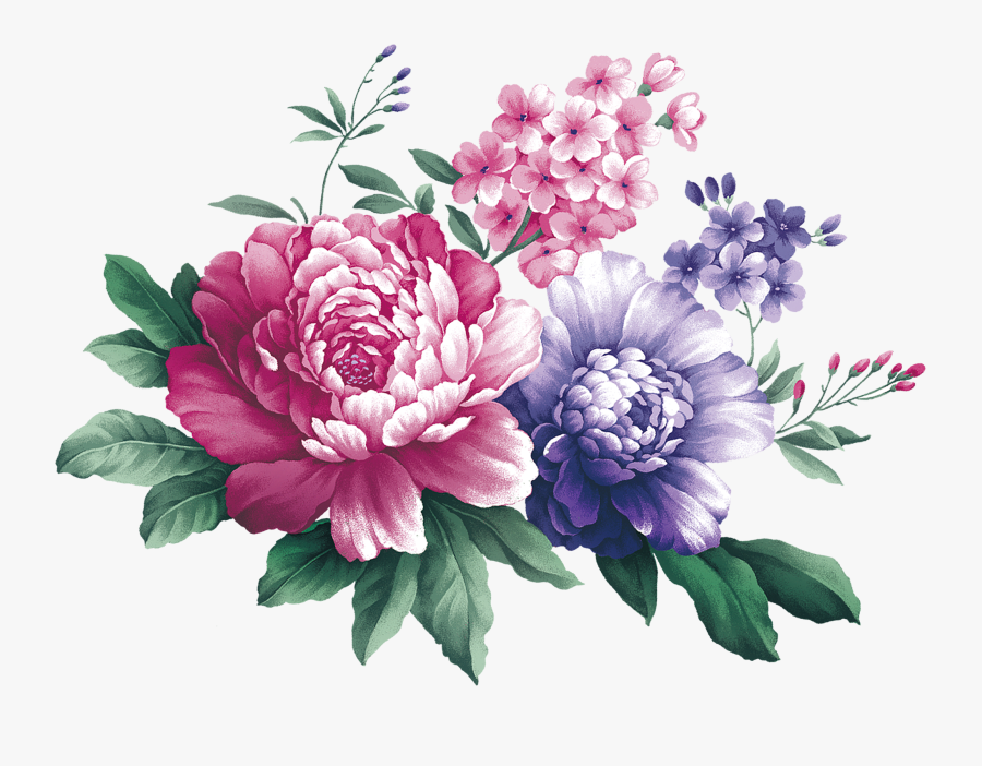 Bouquet Transparent Watercolor Peony - Watercolor Rose Floral Svg, Transparent Clipart