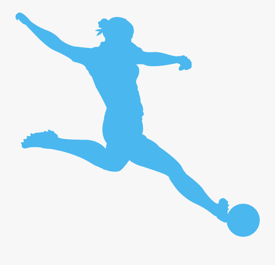 Female Soccer Player Silhouette, Transparent Clipart