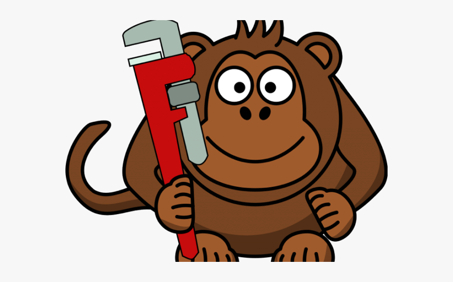 Monkey Holding A Wrench, Transparent Clipart