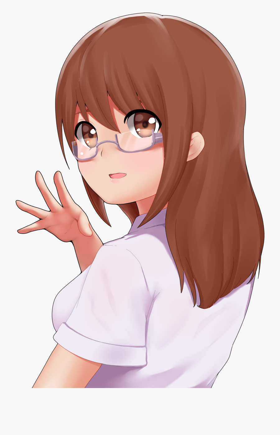Anime Girl - Animated Librarian Girl, Transparent Clipart