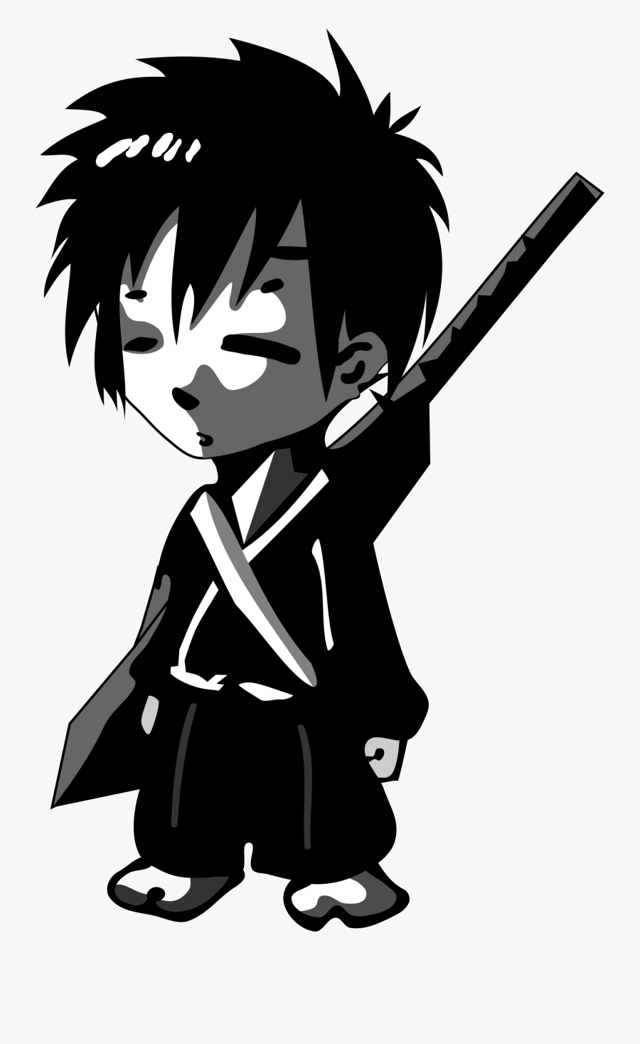 Anime Clipart Vector - Samurai Anime Dibujo, Transparent Clipart