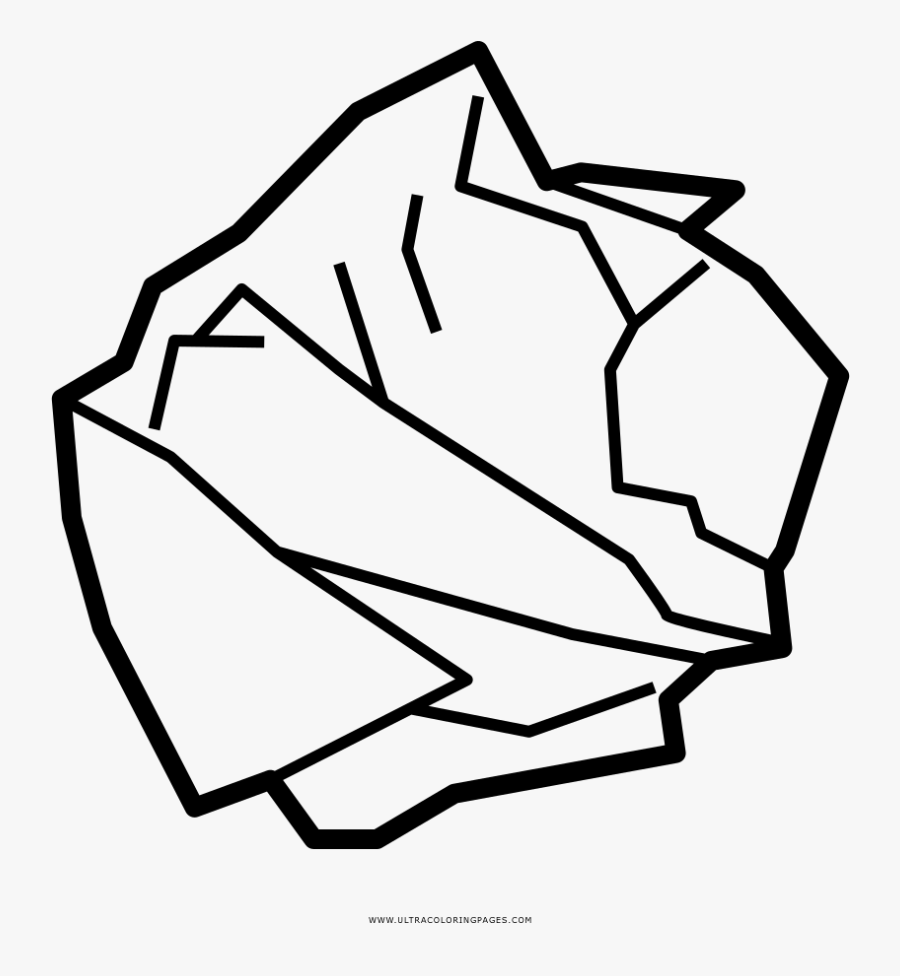 Crumpled Paper Coloring Page - Easy To Draw Crumpled Paper, Transparent Clipart