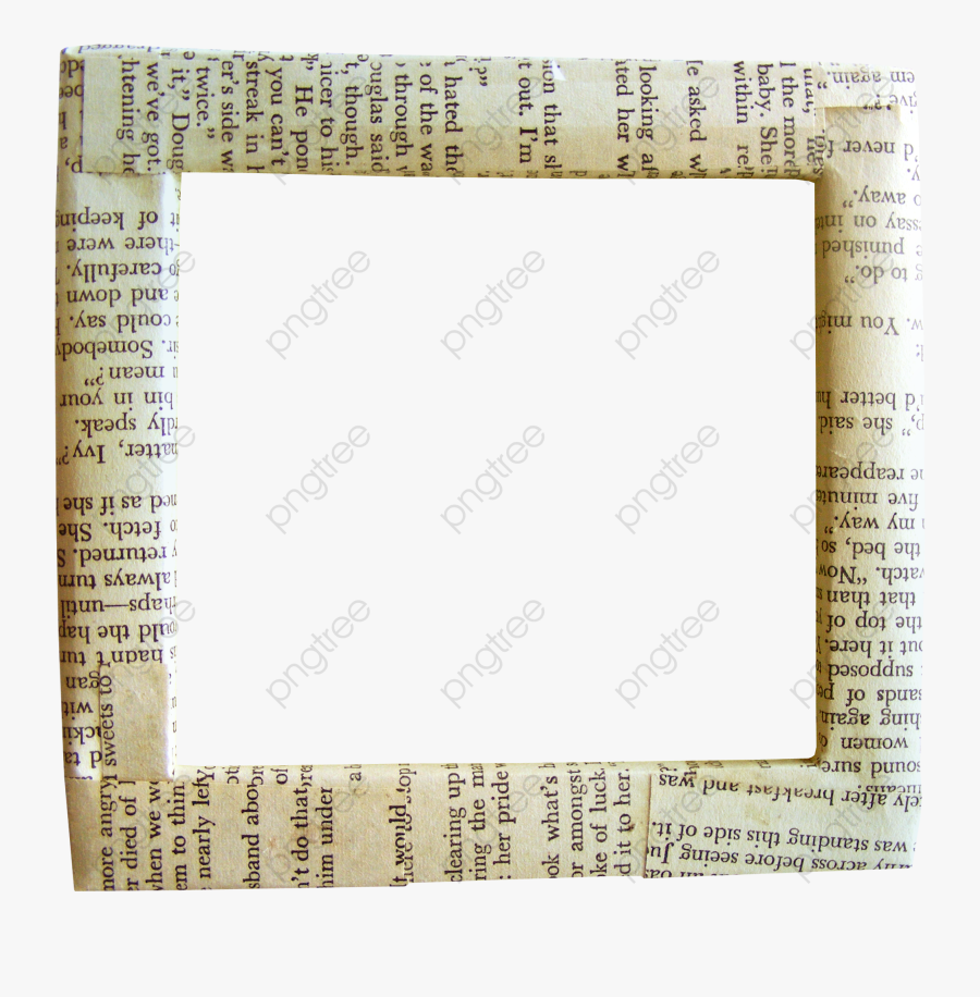 Transparent Crumpled Paper Clipart - Newspaper Frame, Transparent Clipart