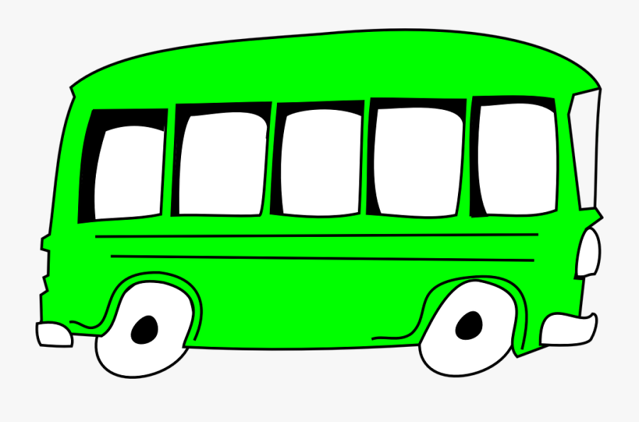 Bus School British Retro Fast Green Cartoon - Clip Art Green Bus, Transparent Clipart