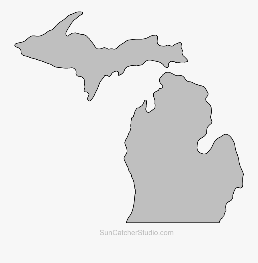 Free Michigan Cliparts, Download Free Clip Art, Free - Simple Michigan Map, Transparent Clipart