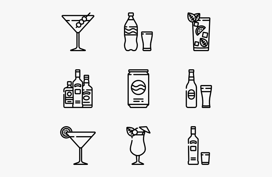 Cocktails - Bar Icons Pub Free, Transparent Clipart