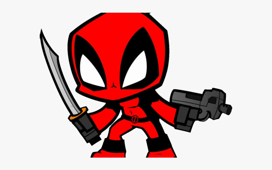 Deadpool Clipart Mini Cartoon Dead Pool Sticker Free - Deadpool Chibi Png, Transparent Clipart