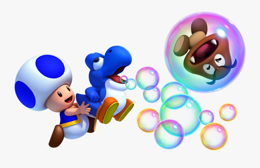 2378772-toad And Blue Baby Yoshi - Super Mario Bros Wii U Yoshi, Transparent Clipart