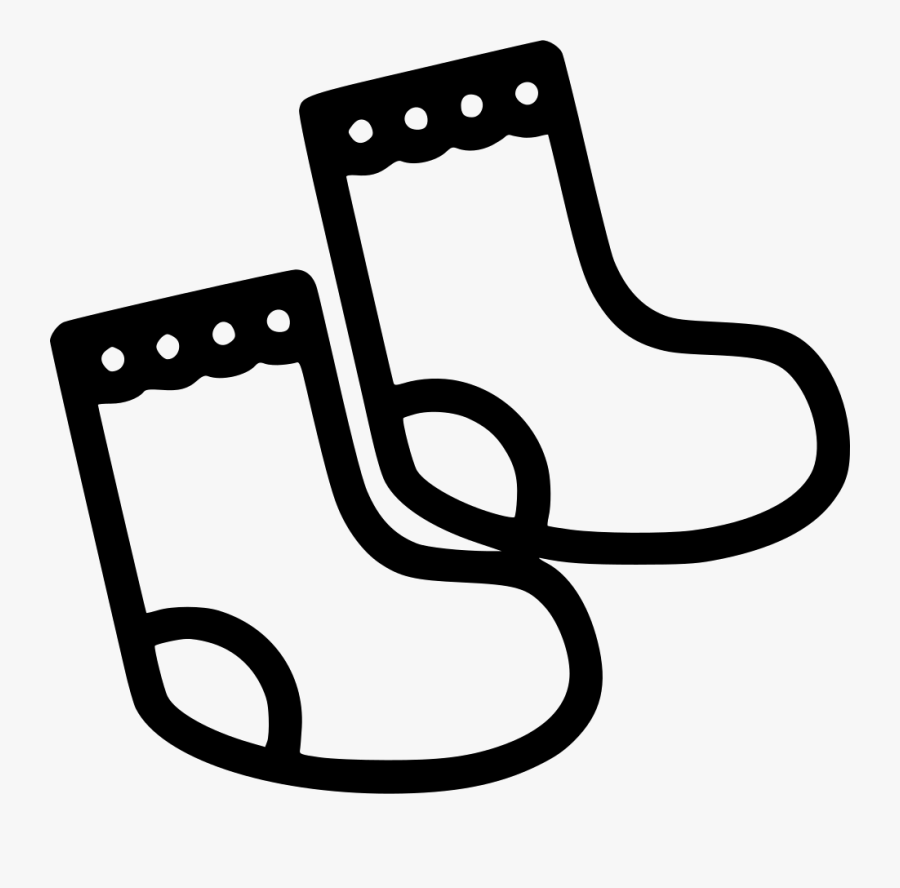 White Clipart Socks - Baby Socks Clipart Black And White, Transparent Clipart
