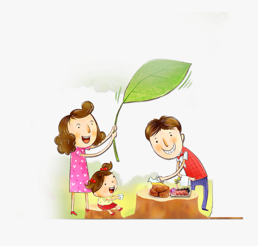 Drawing Family Three - Cartoon, Transparent Clipart