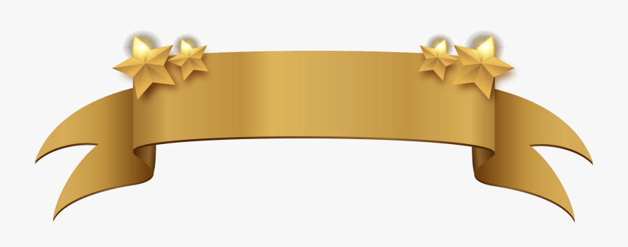 Golden Clipart Title Banner - Vector Banner Gold Ribbon, Transparent Clipart