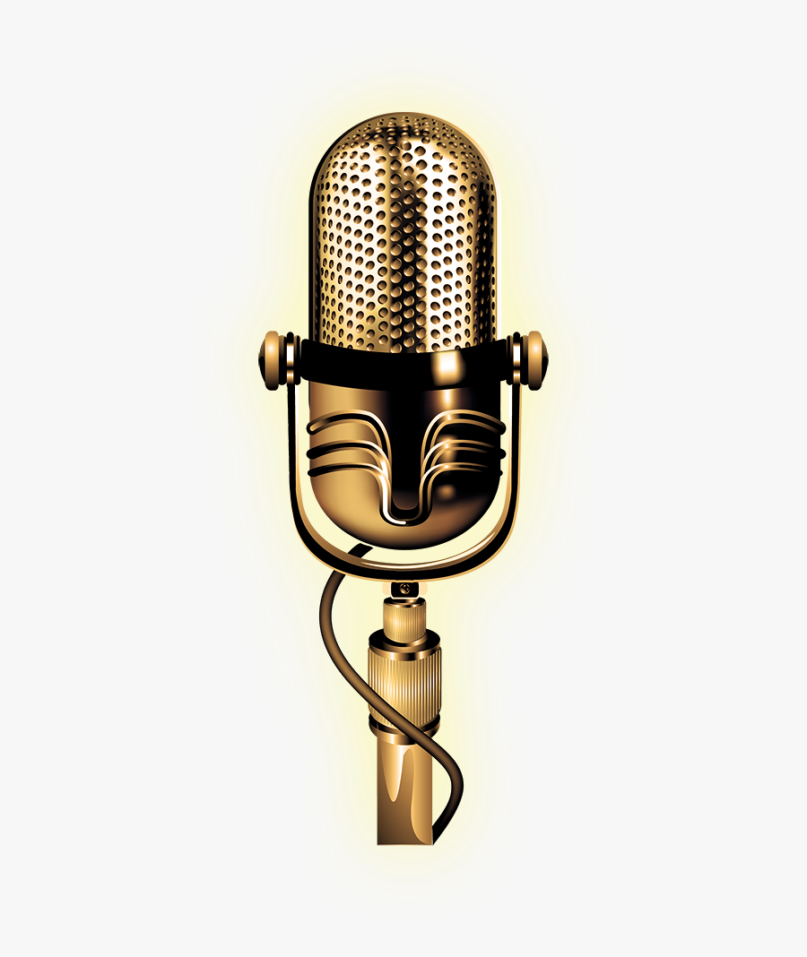Microphone - Transparent Golden Microphone Png, Transparent Clipart