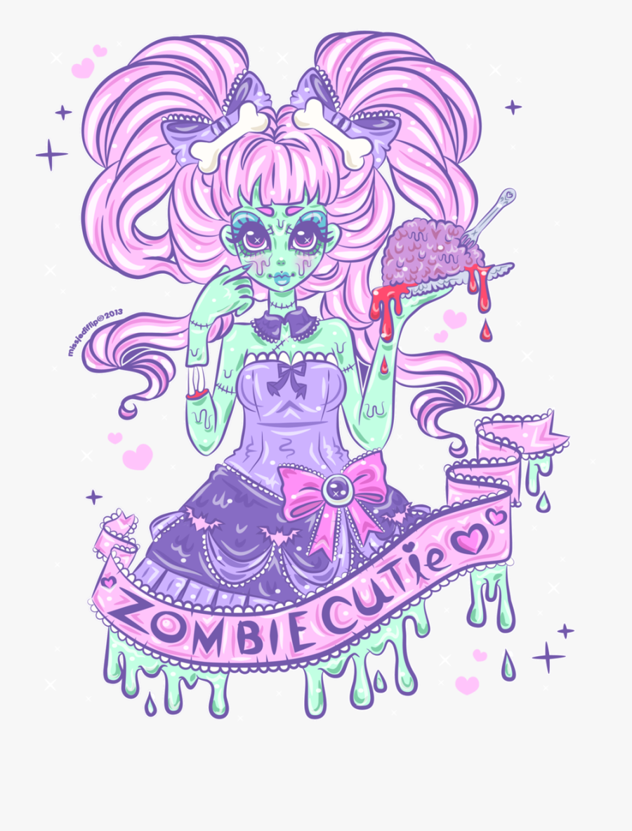 Zombie Cutie By Missjediflip Zombie Cutie By Missjediflip - Pastel Goth Zombie, Transparent Clipart