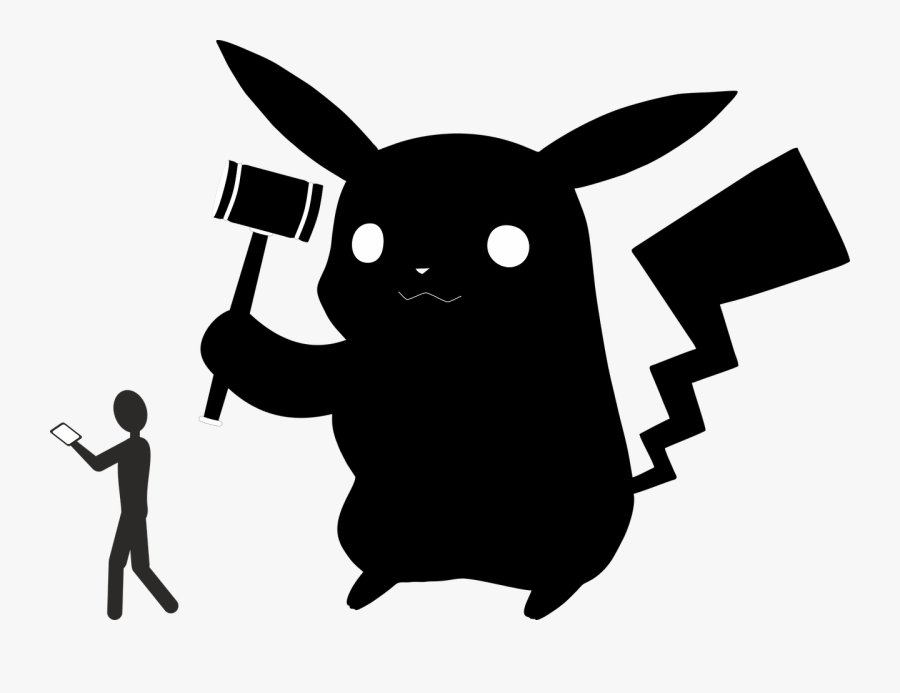 Silhouette Of Pikachu, Transparent Clipart