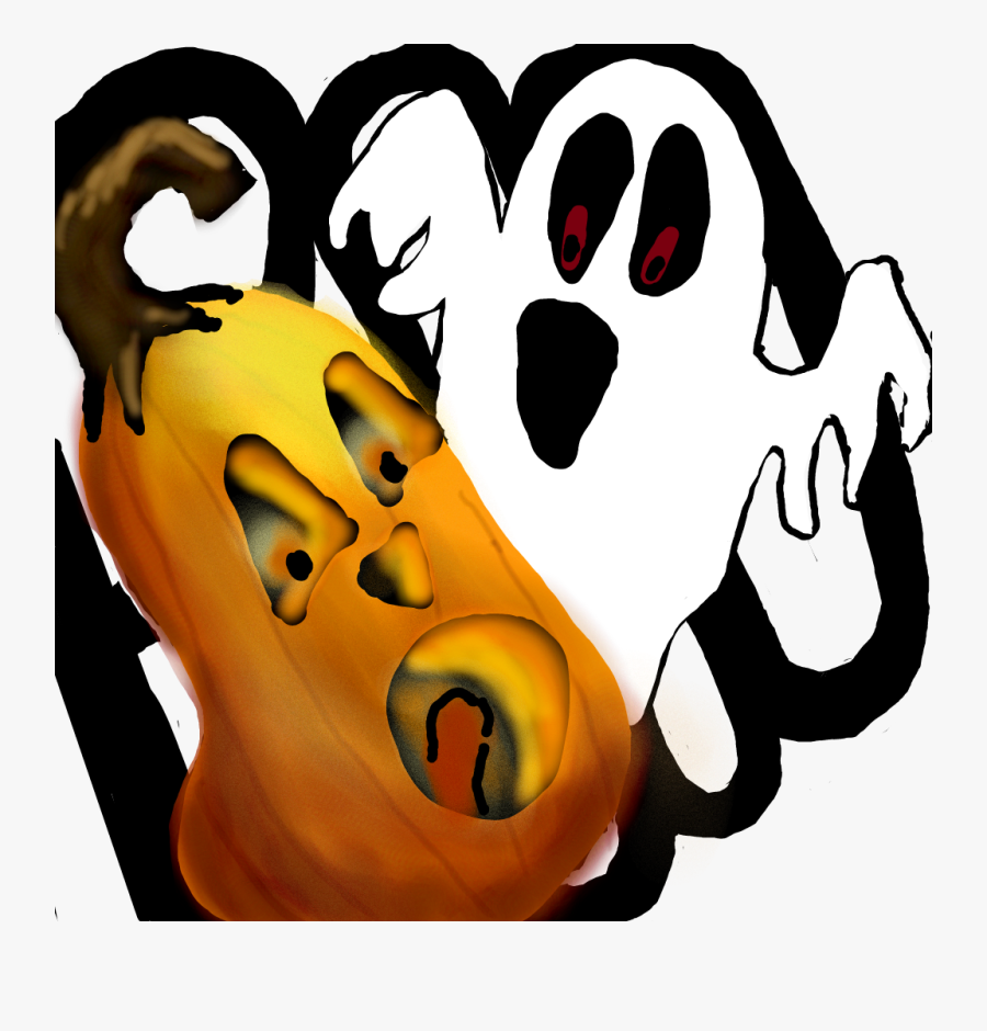 #halloween #ghostly #pumpkin #ghost #boo #scary #sticker - Illustration, Transparent Clipart