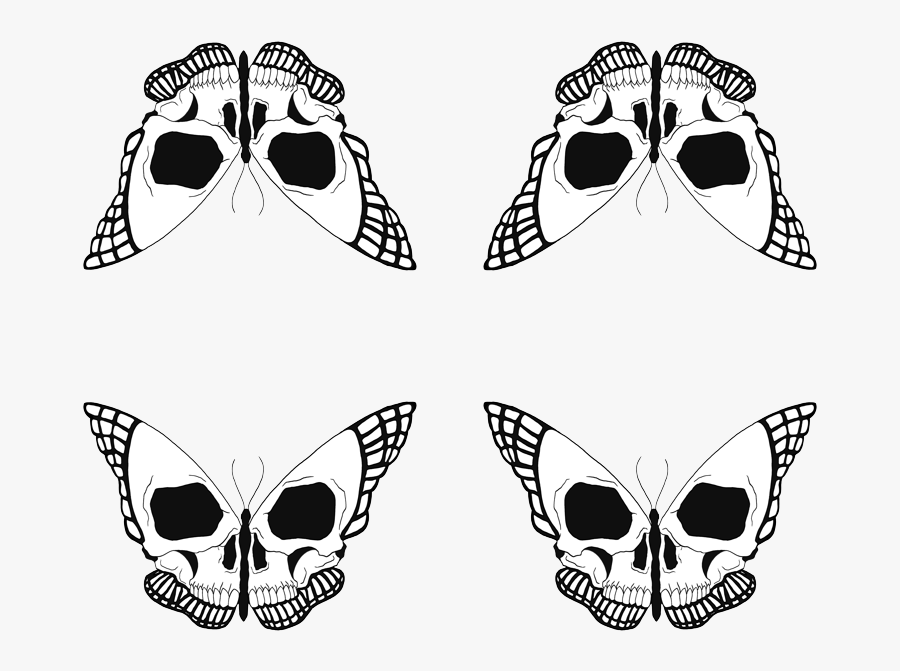 Transparent Skull Png -butterfly Skull Fabric - Butterfly In Skull Shape, Transparent Clipart