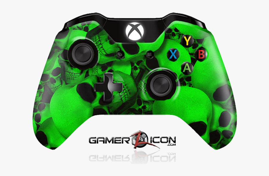 Xbox One Green Skull Controller - Xbox 1 Controllers Camo, Transparent Clipart