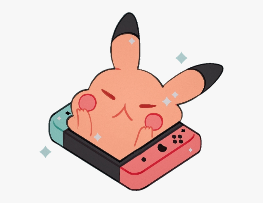 #pikachu #nintendo #nintendoswitch #pokemon #pokémon - Nintendo Switch Cute Sticker, Transparent Clipart
