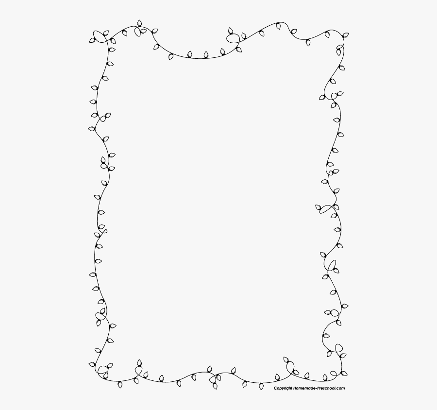 Christmas Lights Border Png Image - Borders Black And White Flowers, Transparent Clipart