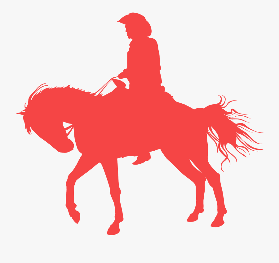 Red Cowboy Silhouette, Transparent Clipart