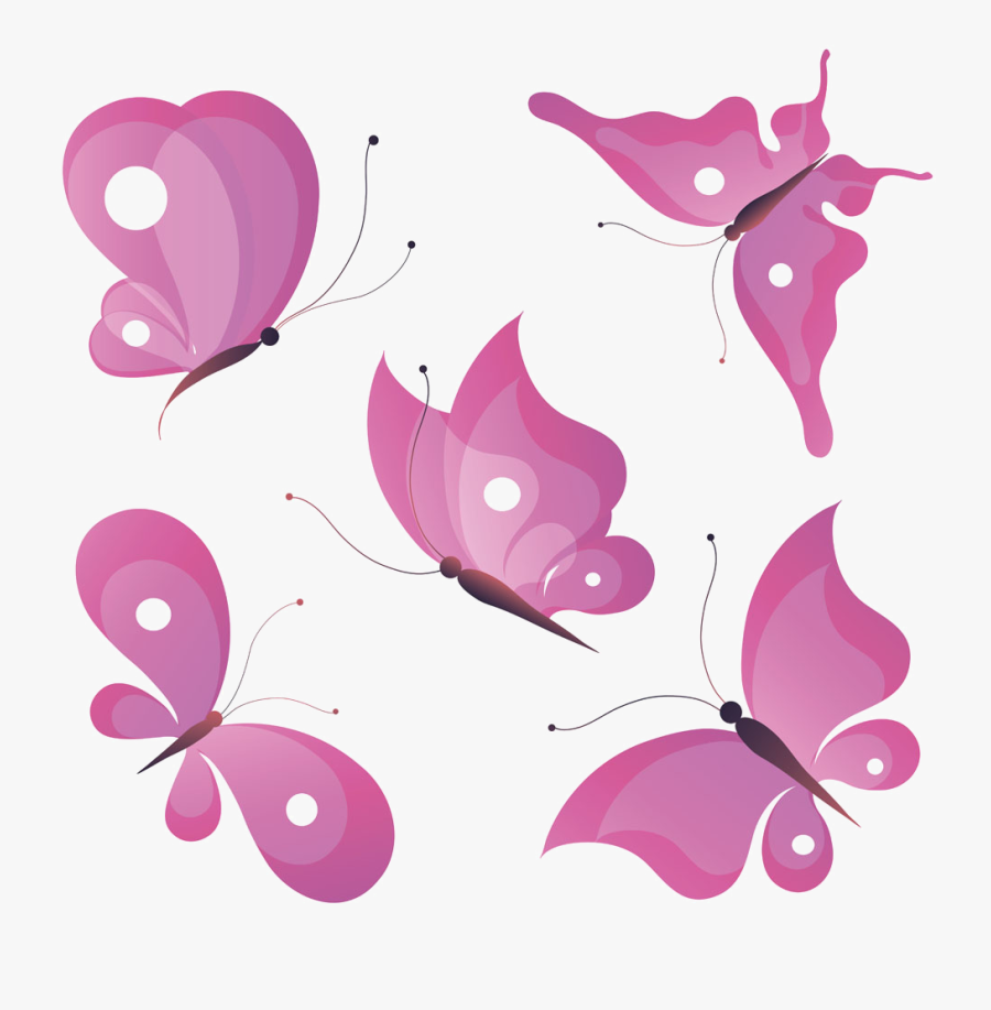 Butterfly Silhouette Clip Art - Pink Butterfly Silhouette, Transparent Clipart