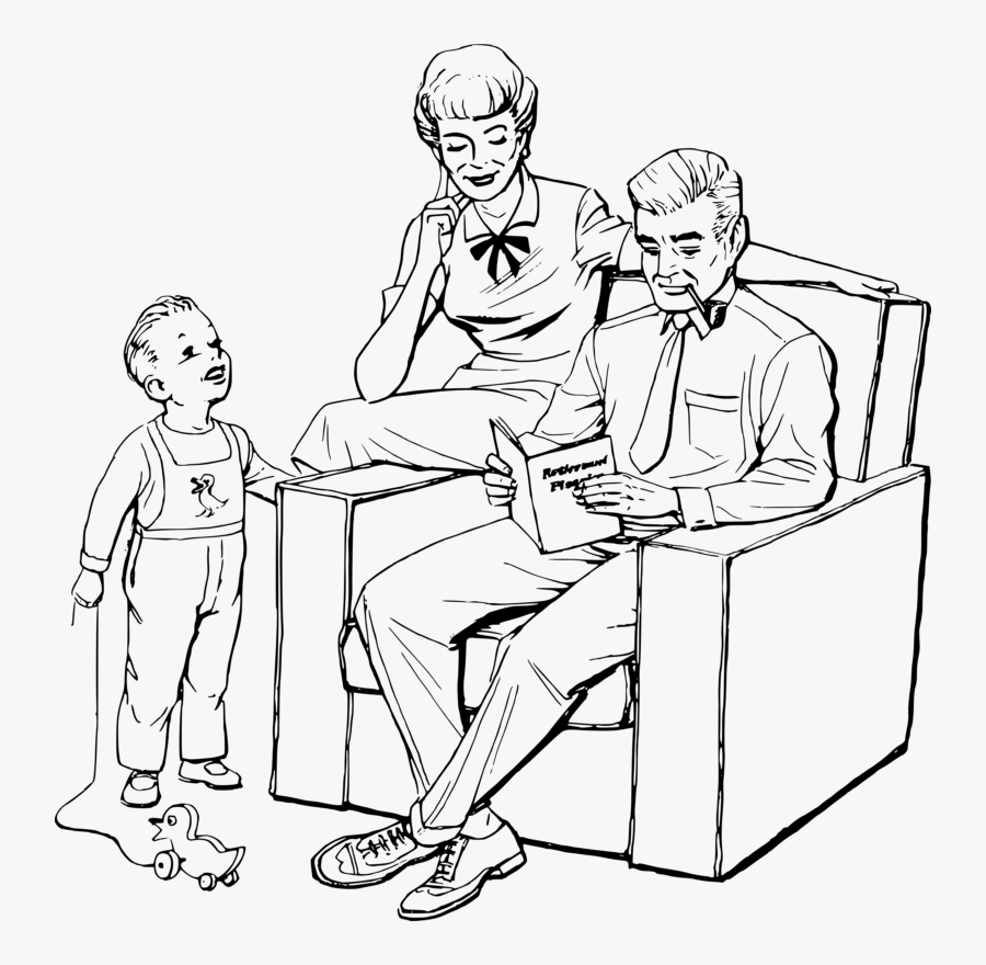 Drawing Of A Nuclear Family, Transparent Clipart