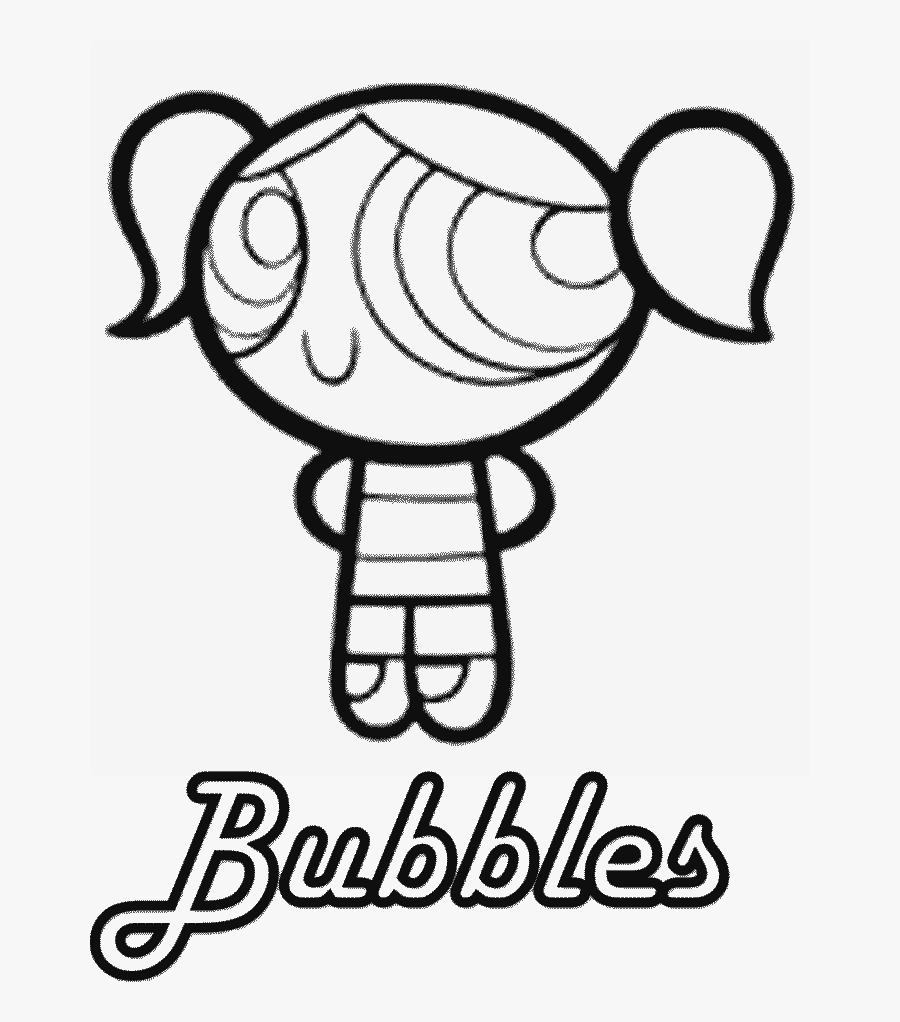 Powerpuffgirls Coloring Pages - Powerpuff Girls Bubbles Coloring Pages, Transparent Clipart
