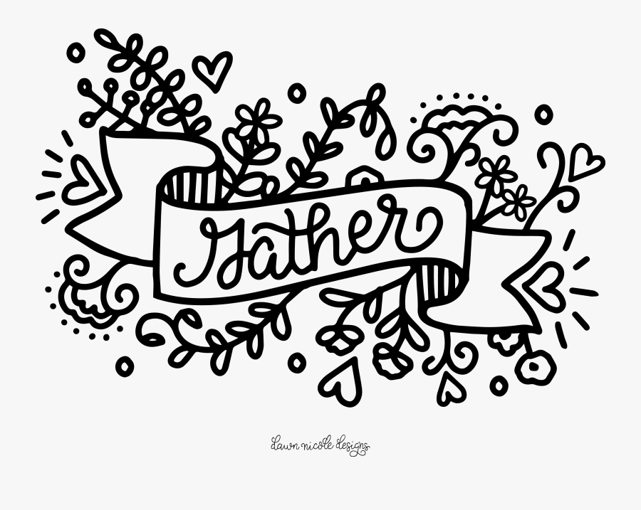 Coloring Page Calligraphy, Transparent Clipart