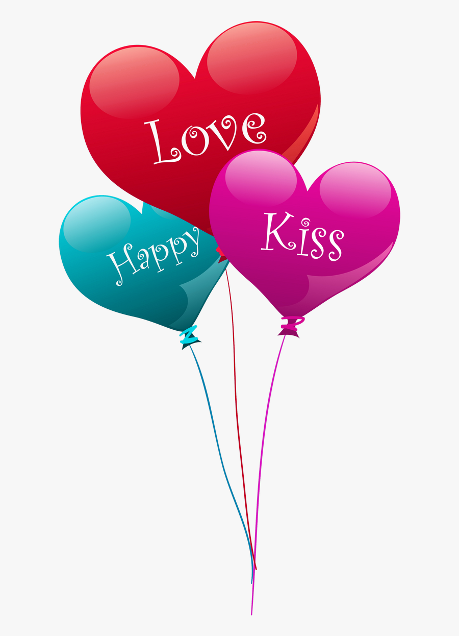 Transparent Heart Kiss Love Happy Balloons Png Clipart - Heart, Transparent Clipart