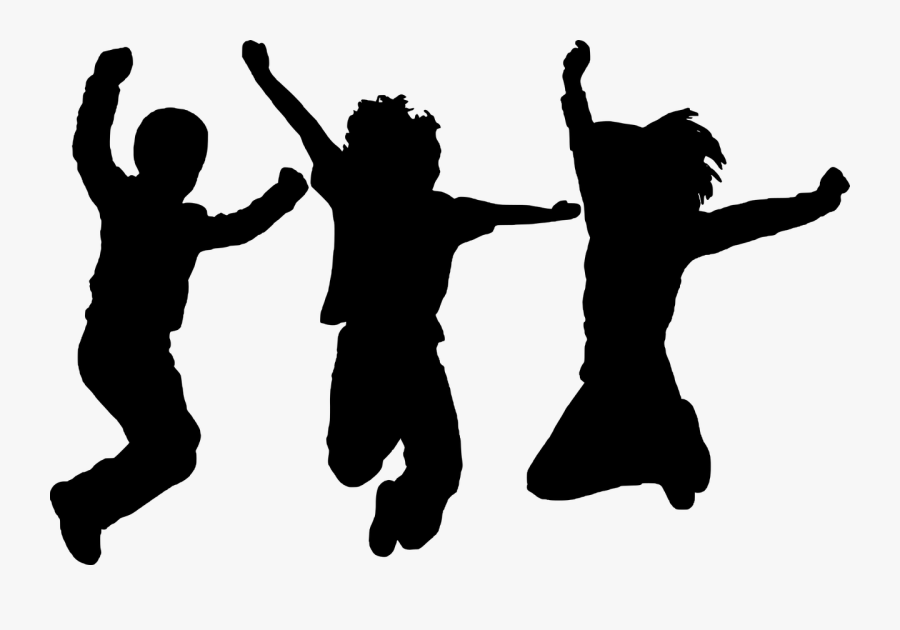 Kid Jumping Silhouette, Transparent Clipart