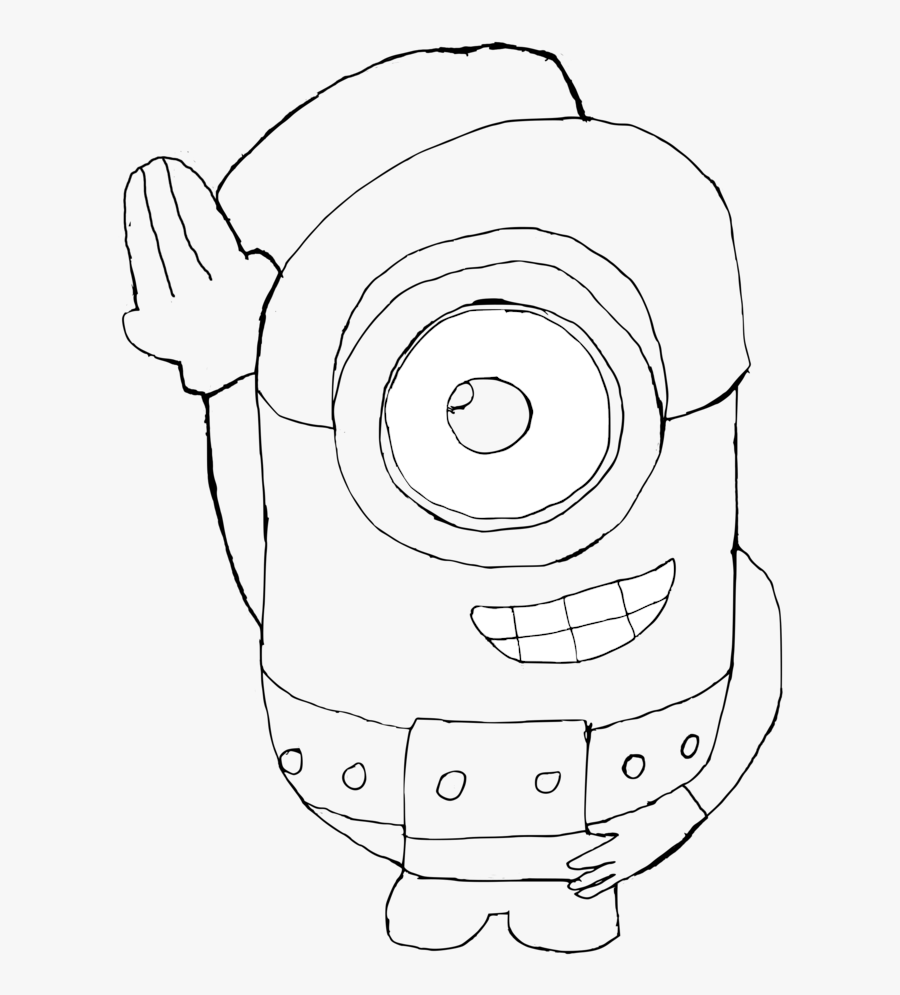 Minion Drawing Template At - Line Art, Transparent Clipart