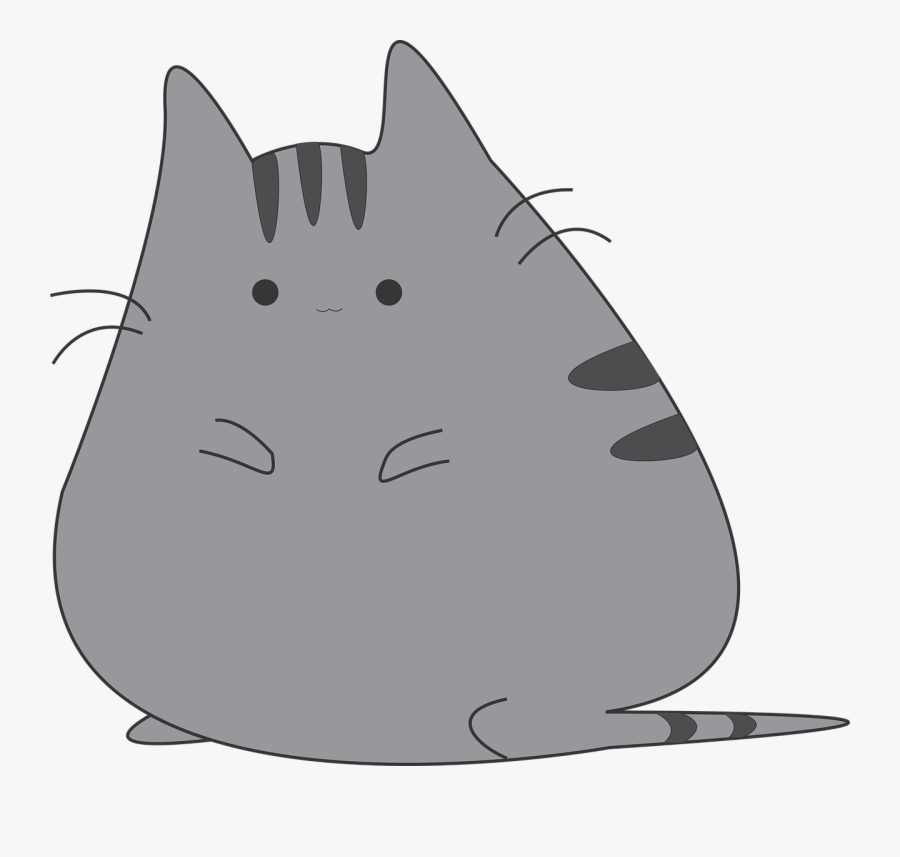 Cat Cute Cat Animal Free Picture - Cute Gray Cat Drawing, Transparent Clipart