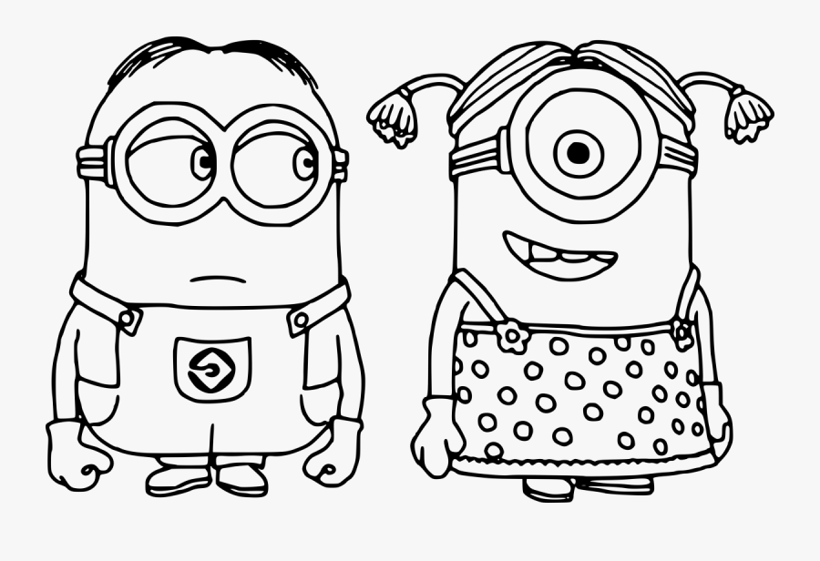 Transparent Girl Minion Png - Minions Coloring Pages Printable Free Pdf, Transparent Clipart
