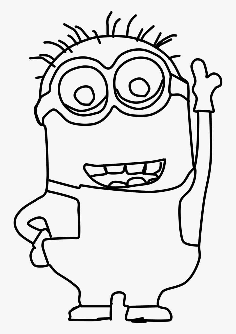 Transparent Minion Clipart Black And White - Minion Pictures To Colour, Transparent Clipart