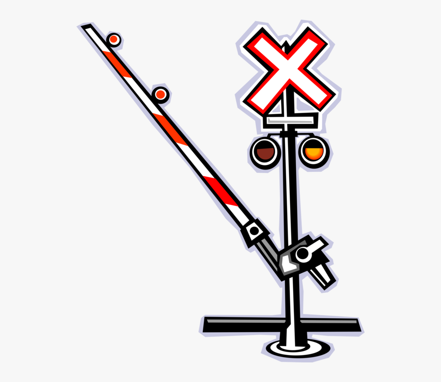 Vector Trains Railroad - Railroad Crossing Gate Png, Transparent Clipart