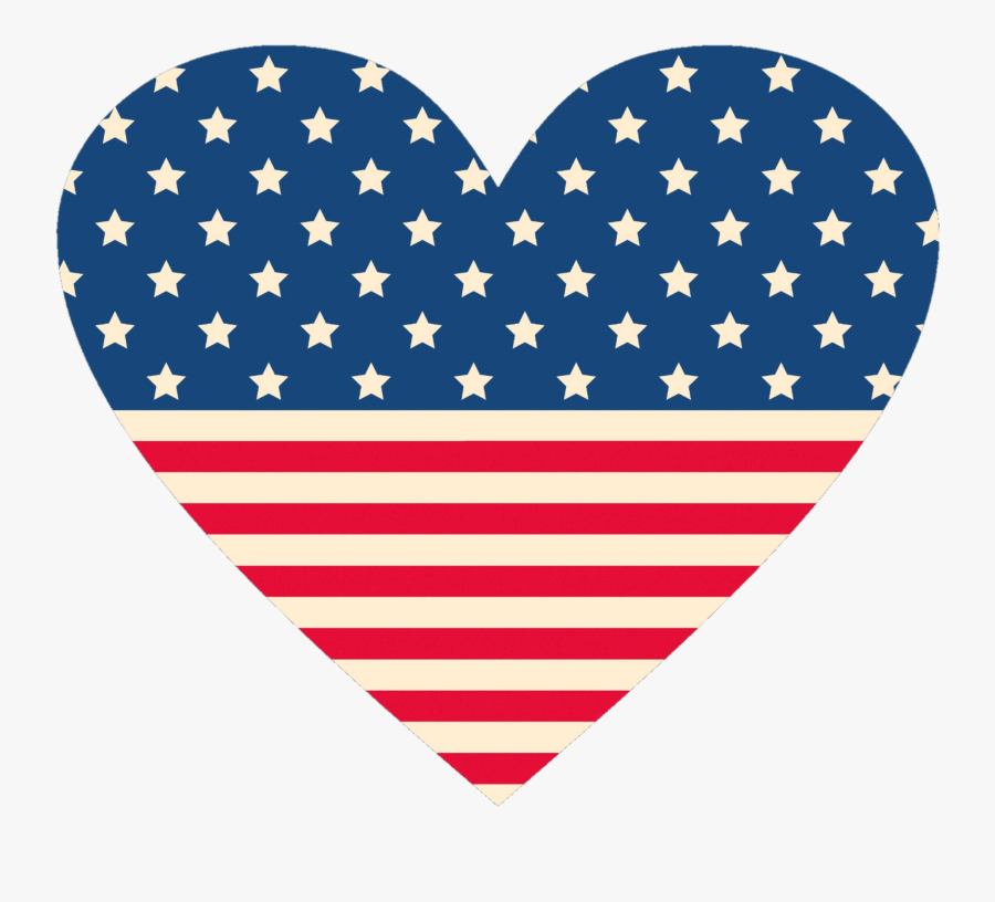 #american #heart #love #flag #americana - American Flag Heart Svg, Transparent Clipart