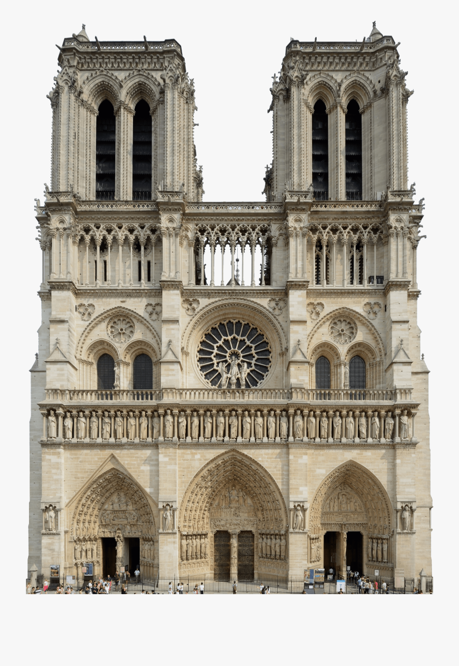 Notre Dame De Paris Facade Clip Arts - Notre Dame De Paris, Transparent Clipart