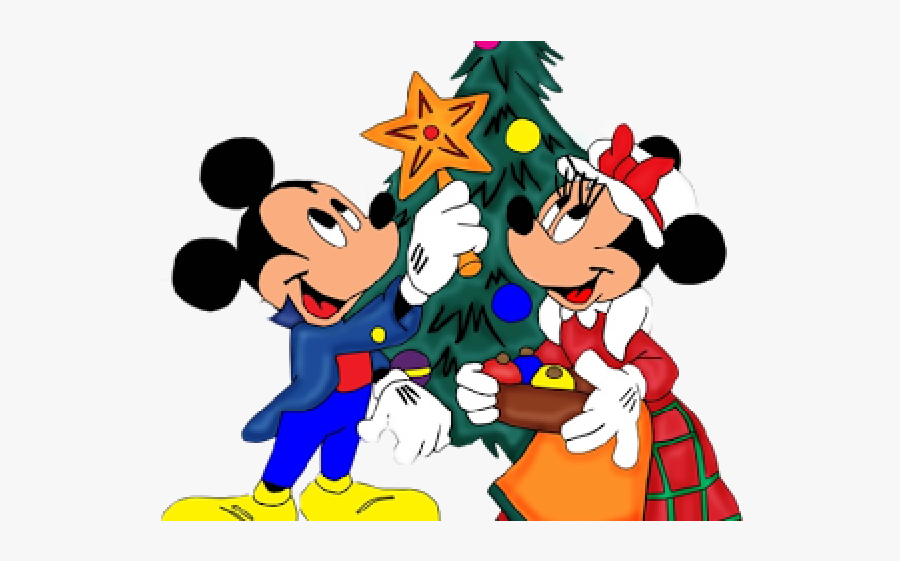 Disney Clipart Merry Christmas - Little Mouse Christmas Cartoon, Transparent Clipart