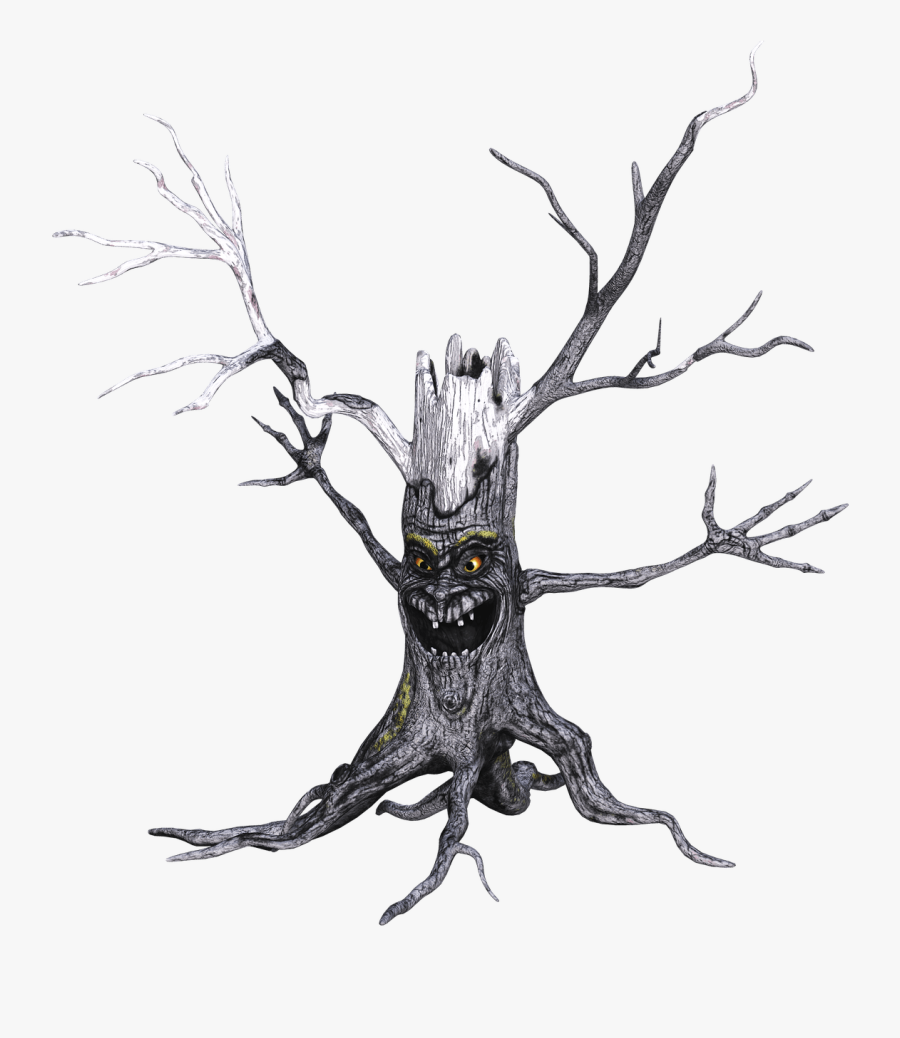 Tree With Scary Face , Transparent Cartoons - Portable Network Graphics, Transparent Clipart