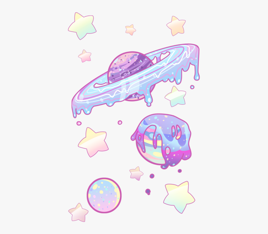 #planet #planets #galaxy #space #cartoon #pastel #stars - Png Cute, Transparent Clipart