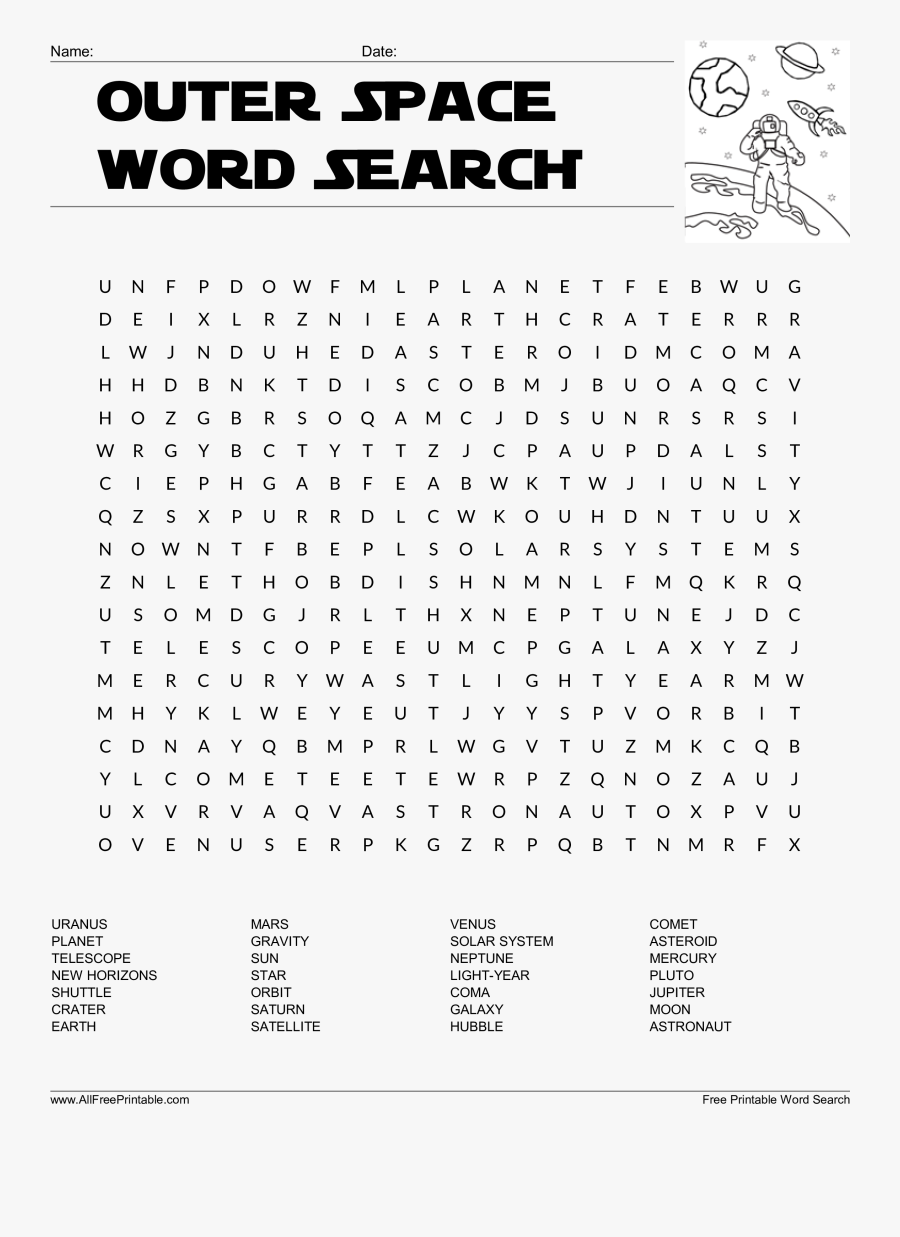 Clip Art Planets Templates - Star Wars Word Search Printable, Transparent Clipart