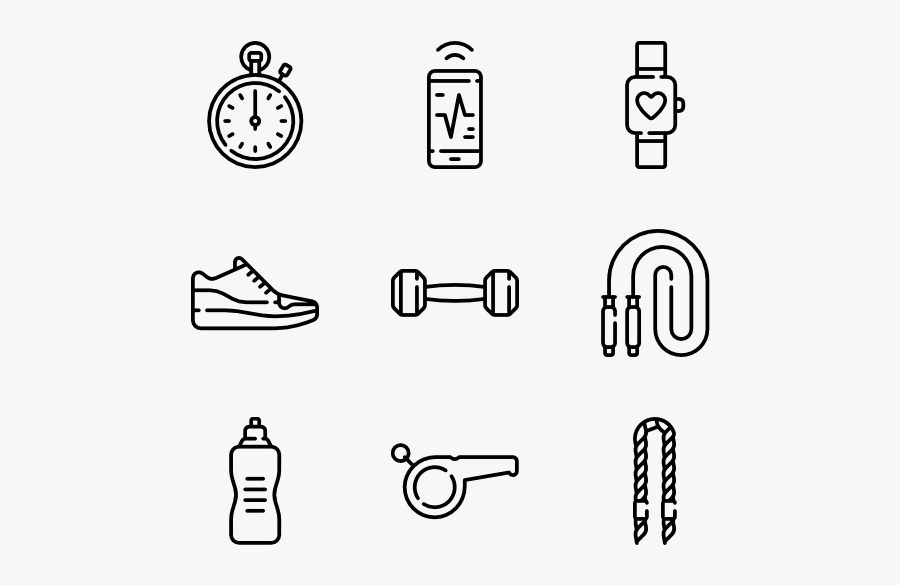 Gym Equipment - Icons For Strength, Transparent Clipart