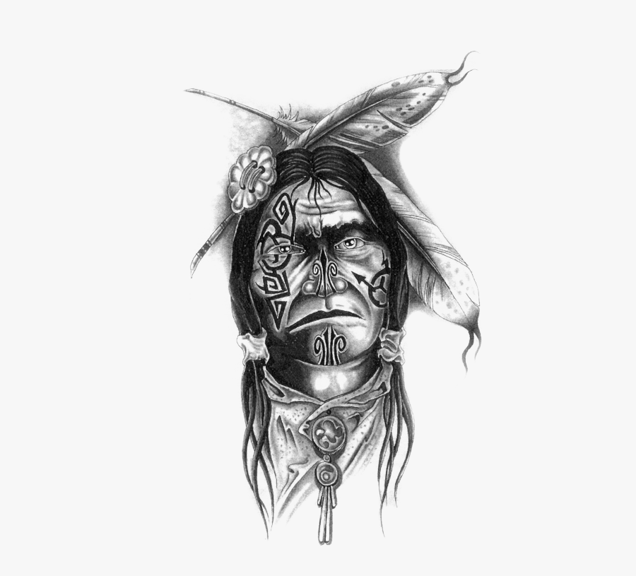 #tattoo #apache #indian #feather #blackart #blackandgrey - Men Native American Tattoos, Transparent Clipart
